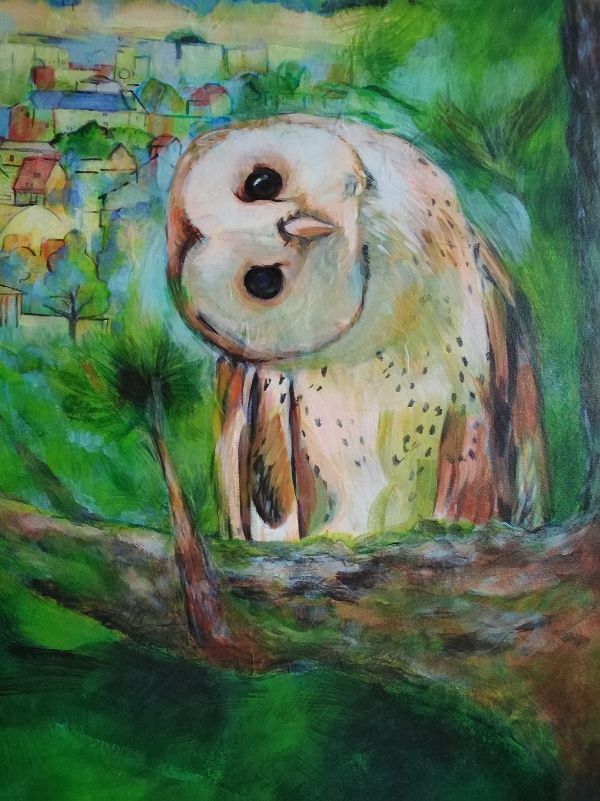 “Sowy lubią NT” 100x100 cm - obrazek 3